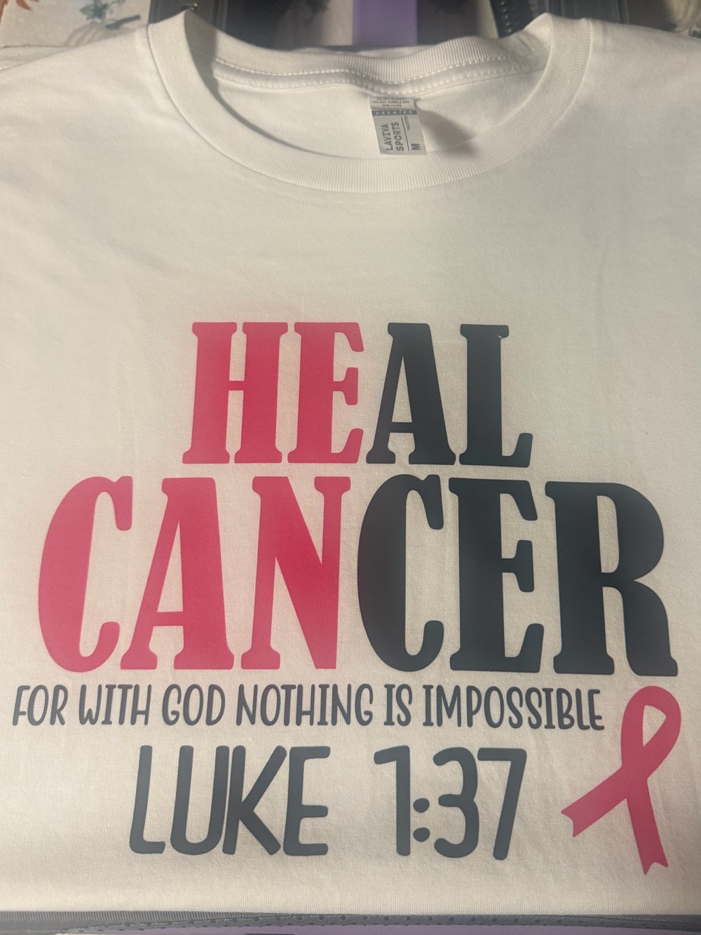 White 'Heal Cancer' Graphic T-Shirt - Pink Awareness Print